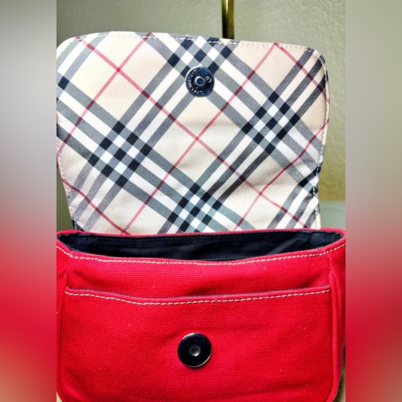 Burberry Red Canvas Crossbody Bag | Leather Trim | Dust Bag Included | w/COA - Picture 6 of 16